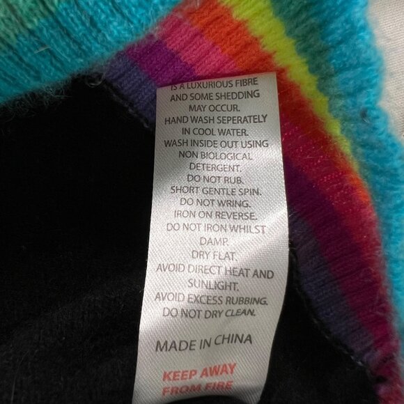 Brodie Cashmere Thunder Strike Cashmere Hoodie in Black & Rainbow Size Large - Picture 8 of 11